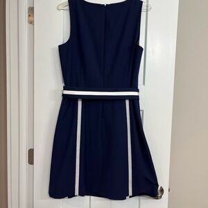 Brooks Brothers Blue and White Sleeveless A-Line Dress size 14